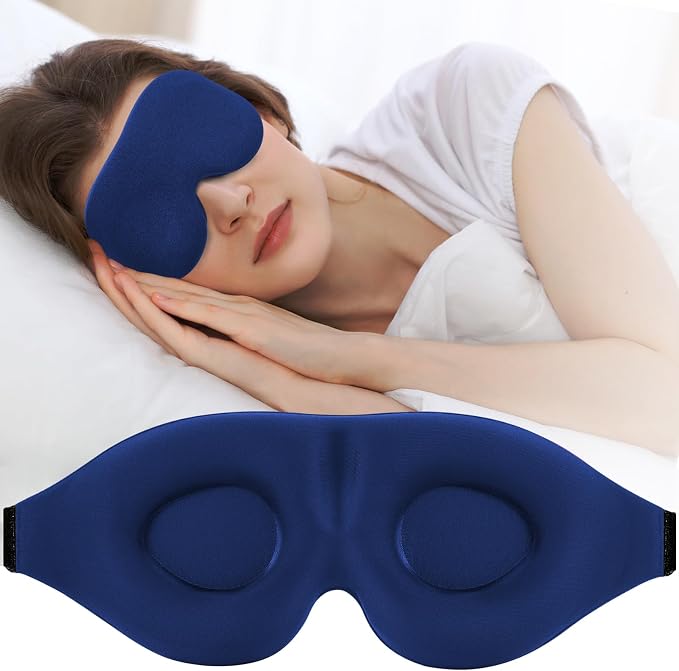3D PRO Eye Mask | No Pressure on Eyes | 100% Light Blocking Sleep Mask | Breathable Contoured Eye Mask | Soft Adjustable Eye Cover for Men & Women