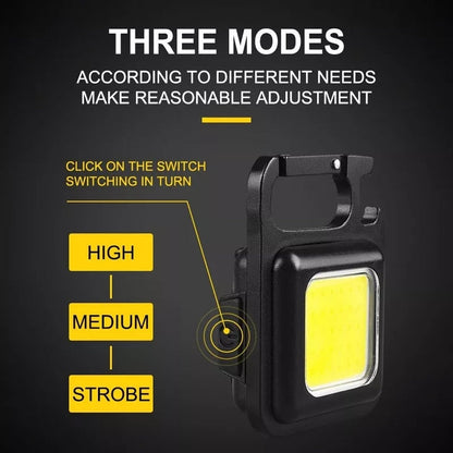 Multi-Function COB Rechargeable Keychain Light Mini Flashlight Portable