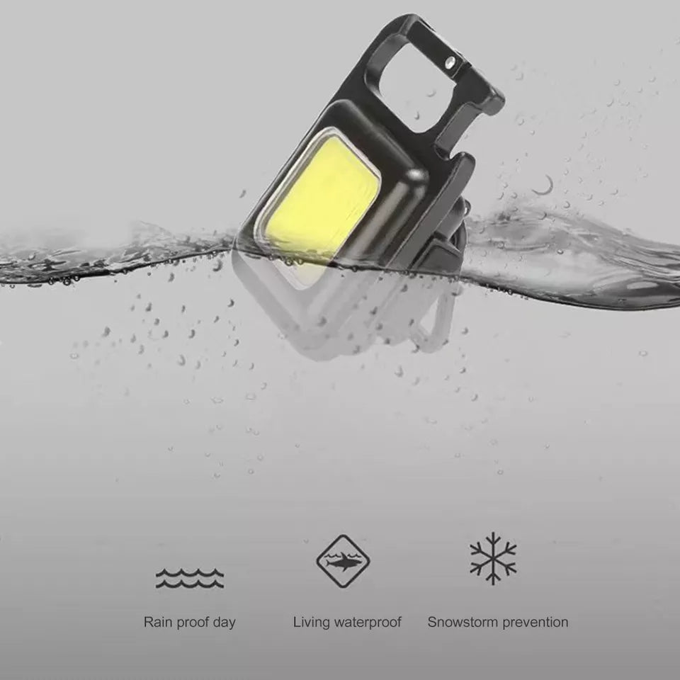 Multi-Function COB Rechargeable Keychain Light Mini Flashlight Portable