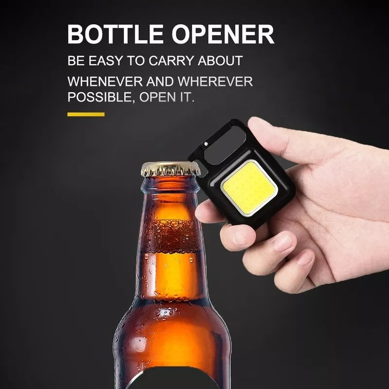 Multi-Function COB Rechargeable Keychain Light Mini Flashlight Portable