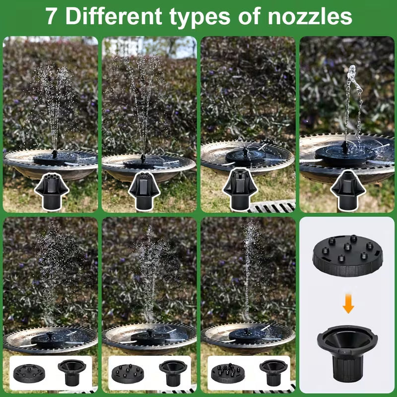 SolarBloom – Solar-Powered Water Fountain with 6 Nozzles