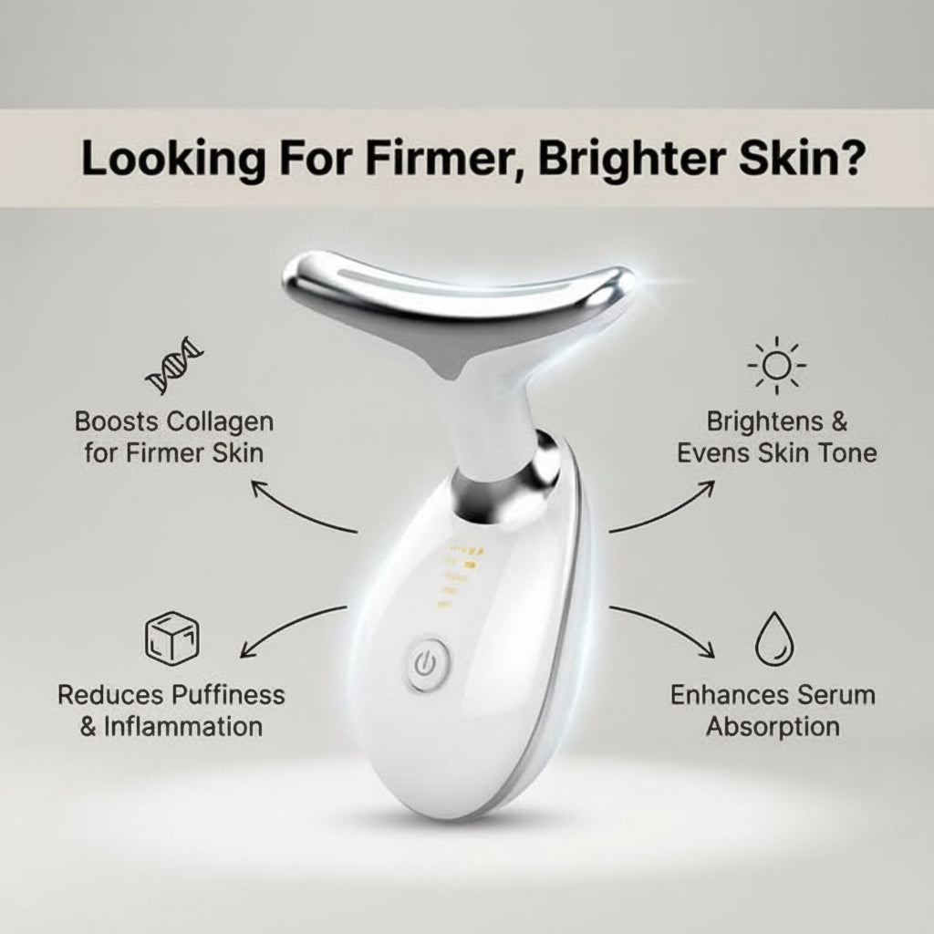 Luna skincare device with benefits on a gray background