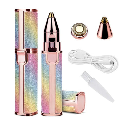 2-in-1 Rechargeable Eyebrow Trimmer & Facial Hair Remover