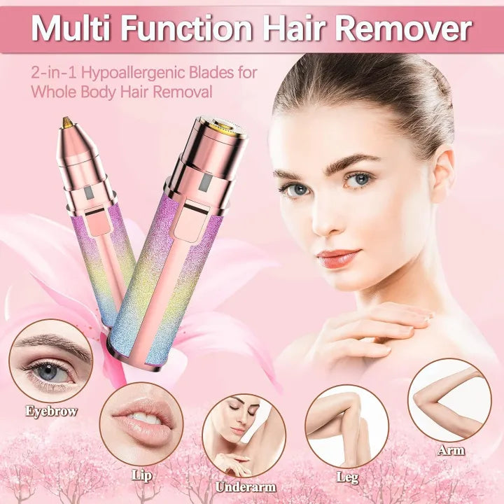 2-in-1 Rechargeable Eyebrow Trimmer & Facial Hair Remover