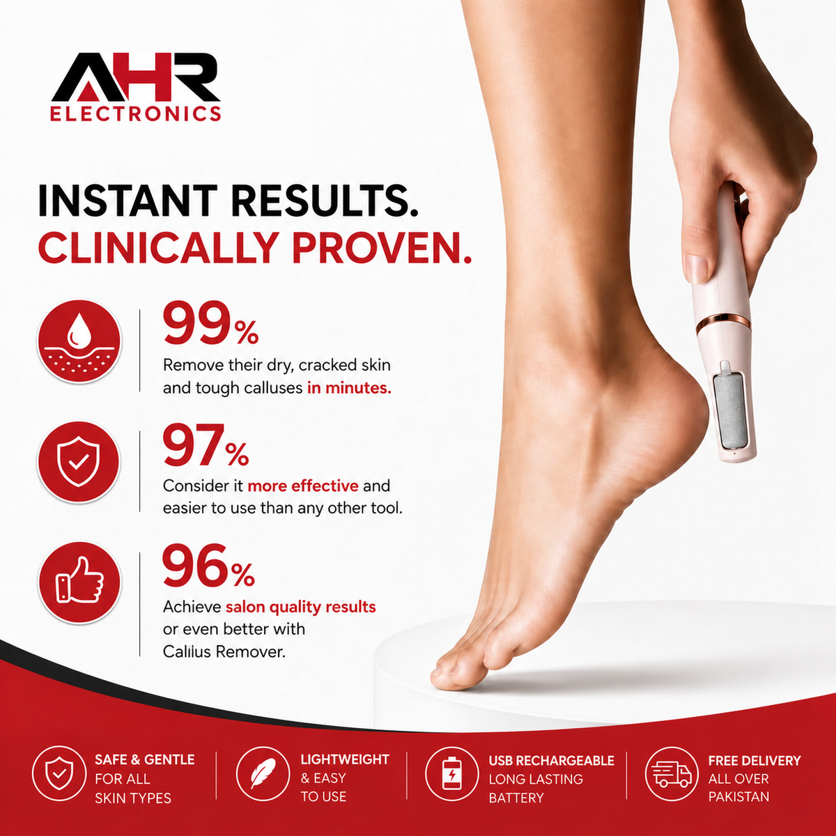 Premium Quality SmoothStep – Electric Foot File & Callus Remover
