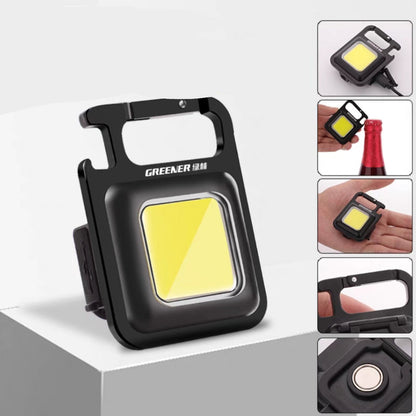 Multi-Function COB Rechargeable Keychain Light Mini Flashlight Portable