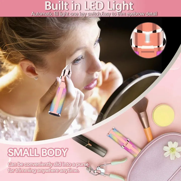 2-in-1 Rechargeable Eyebrow Trimmer & Facial Hair Remover